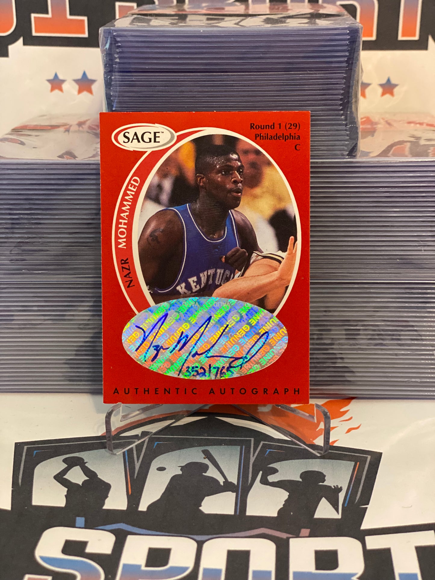 1998 Sage (Authentic Autographs, 352/765) Nazr Mohammed #A34