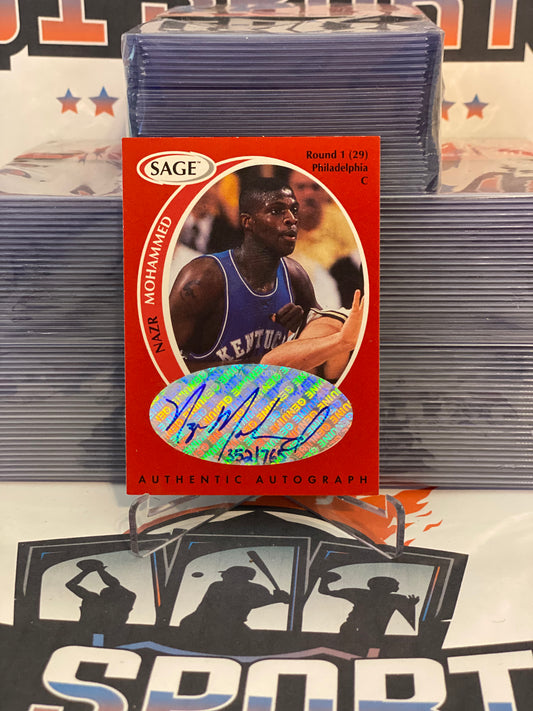 1998 Sage (Authentic Autographs, 352/765) Nazr Mohammed #A34