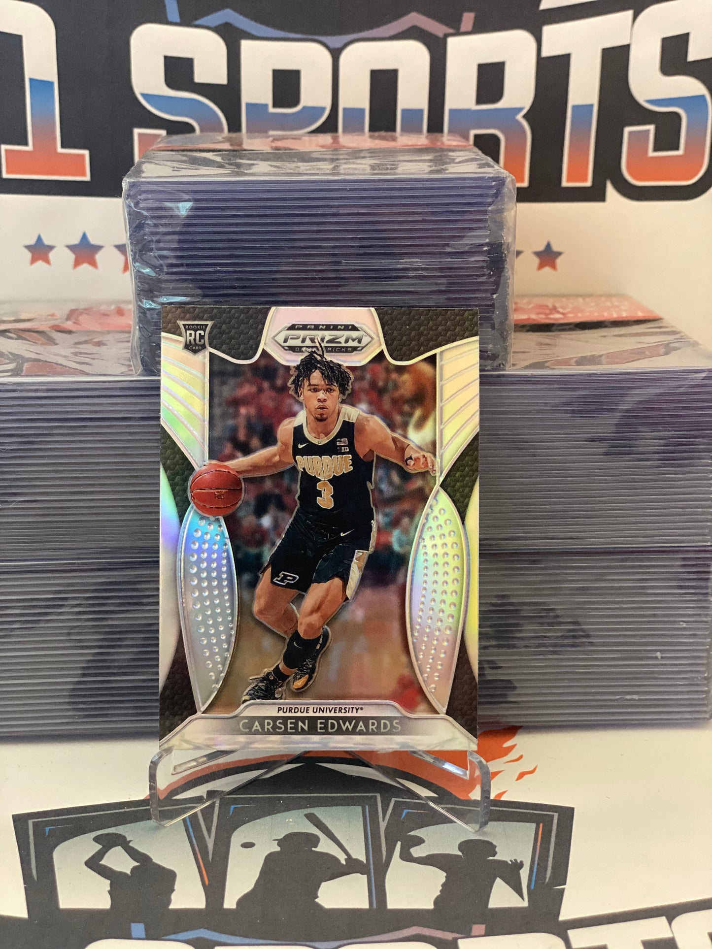2019 Panini Prizm Draft Picks (Silver Prizm) Carsen Edwards Rookie #98