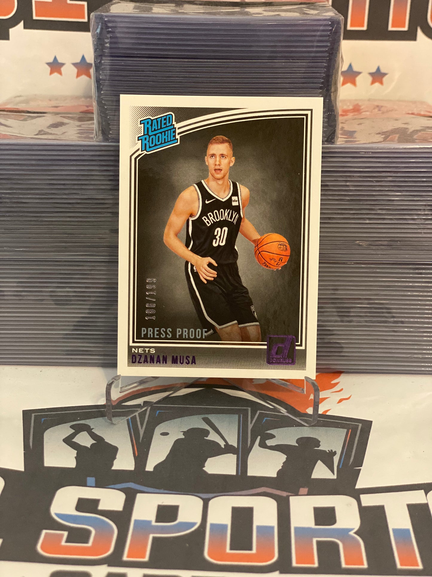 2018 Donruss (Rated Rookie, Purple Press Proof 186/199) Dzanan Musa #187