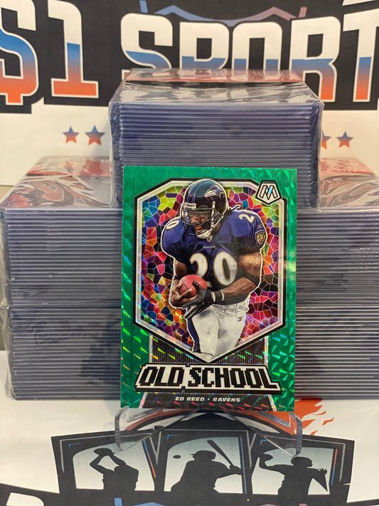 2020 Panini Mosaic (Green Prizm, Old School) Ed Reed #OS11