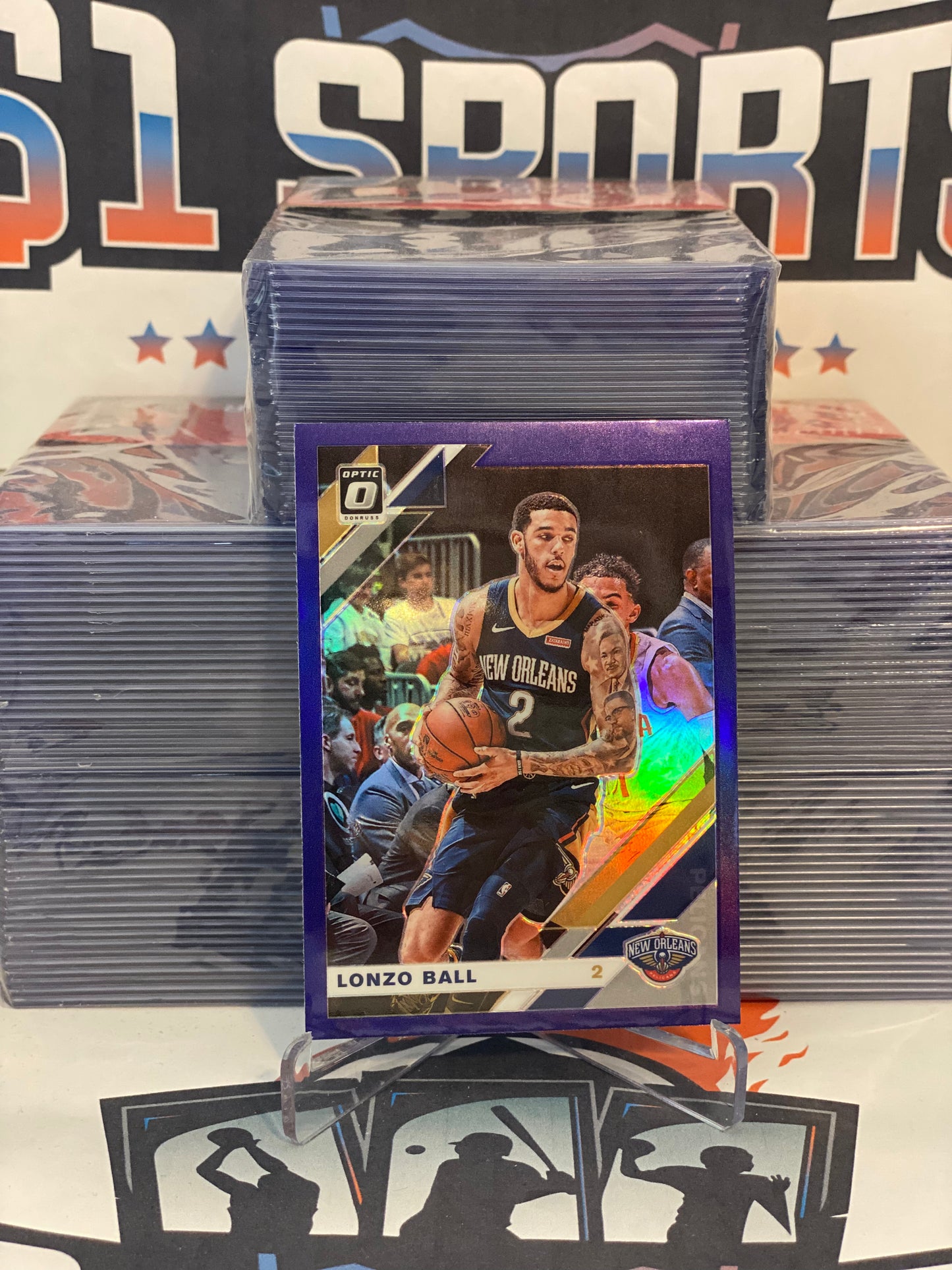 2019 Donruss Optic (Purple Prizm) Lonzo Ball #3