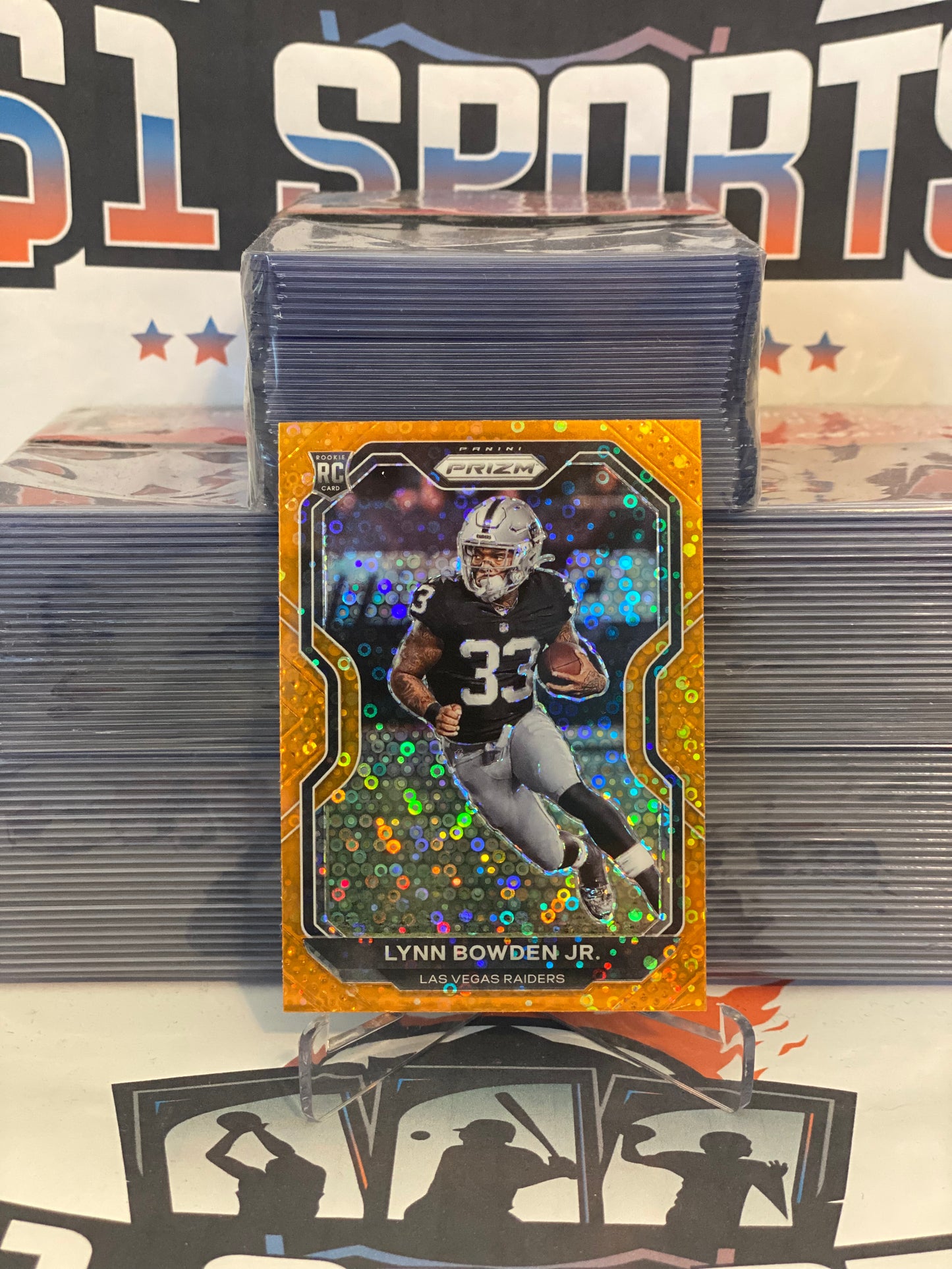 2020 Panini Prizm (Orange Disco Prizm) Lynn Bowden Jr. Rookie #374