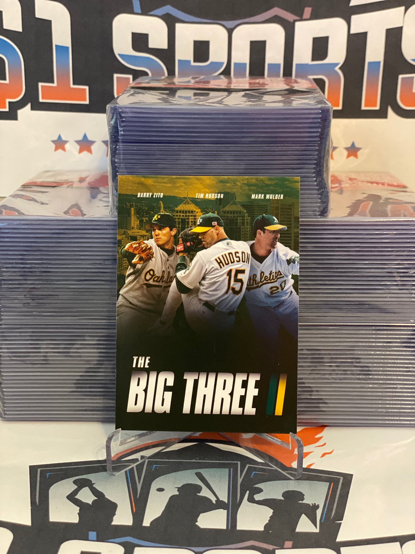 2022 Topps (Oakland Athletics The Big Three) Barry Zito, Tim Hudson, Mark Mulder #MPC-5