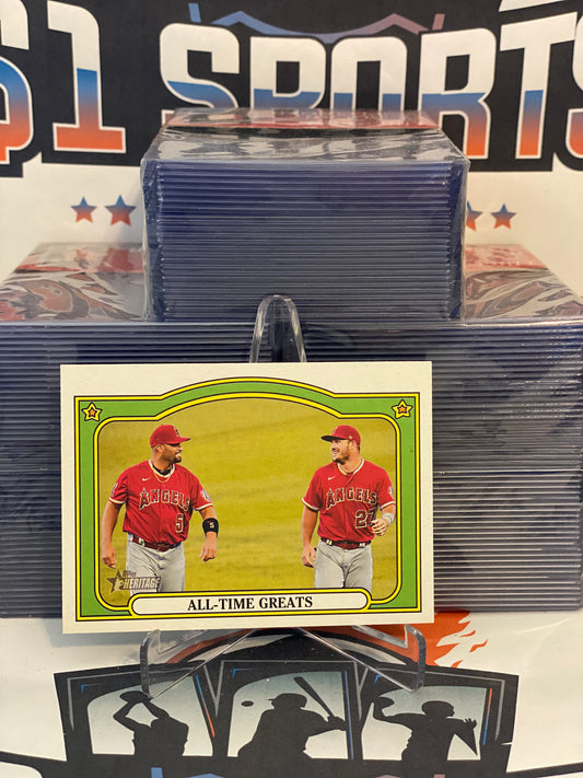 2021 Topps Heritage (All-Time Greats) Mike Trout & Albert Pujols #CC-8