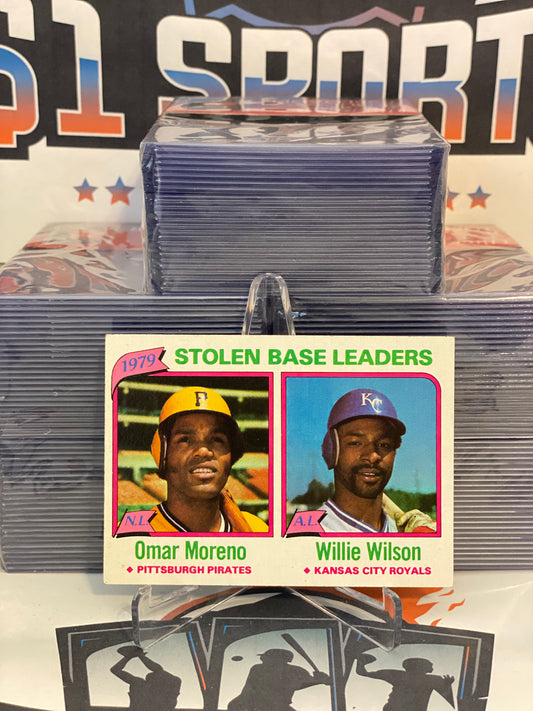 1980 Topps (1979 Stolen Base Leaders) Omar Moreno & Willie Wilson #204
