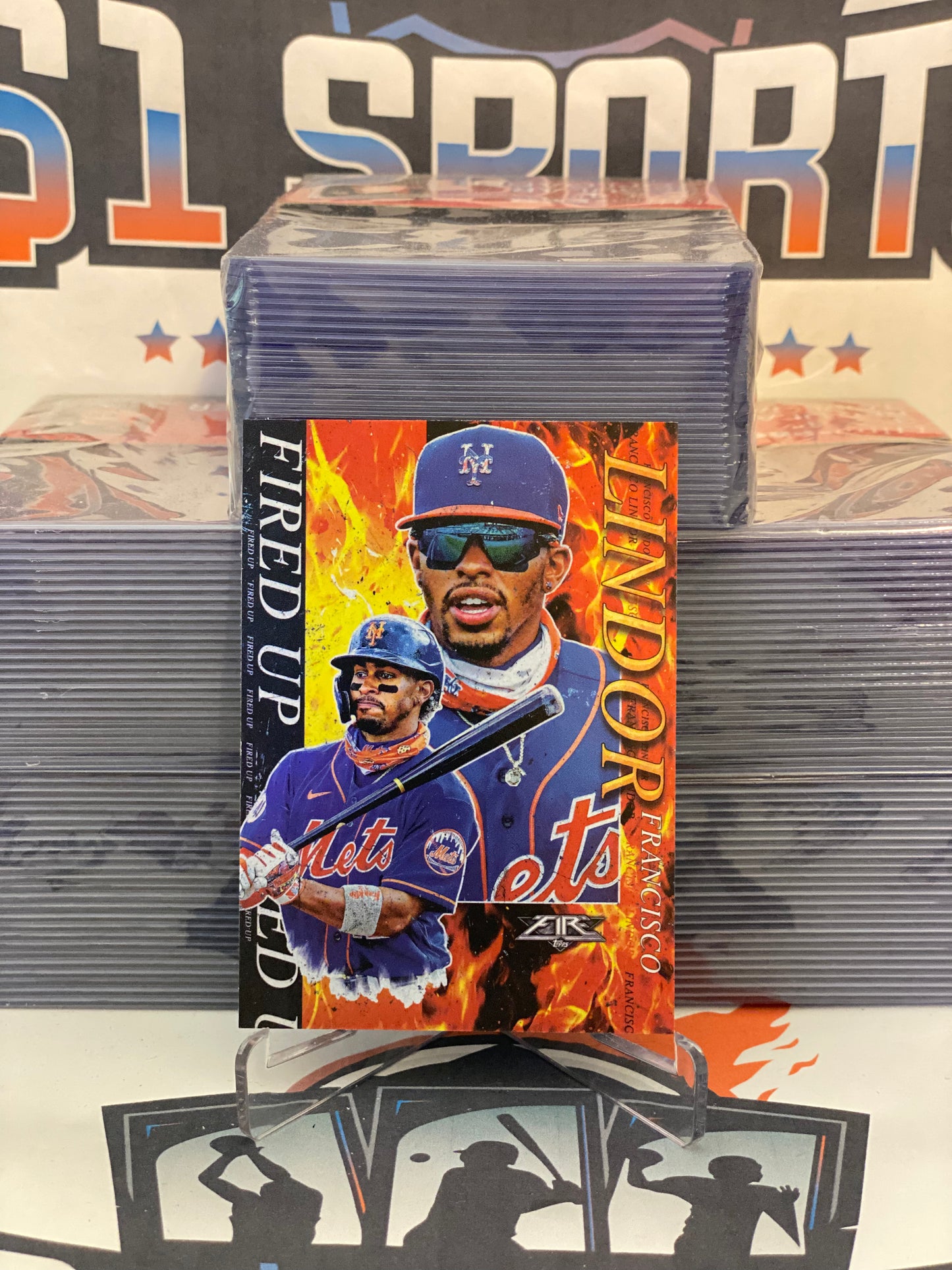 2021 Topps Fire (Fired Up) Francisco Lindor #FIU-11
