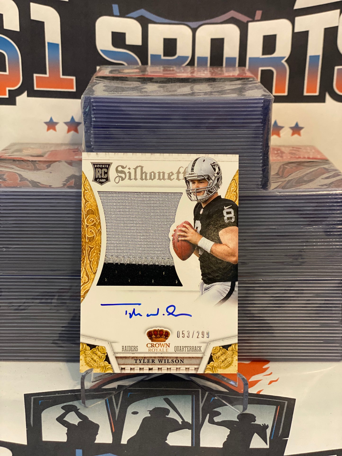 2013 Panini Crown Royale (Silhouette Rookie Relic & Auto 053/299) Tyler Wilson #238