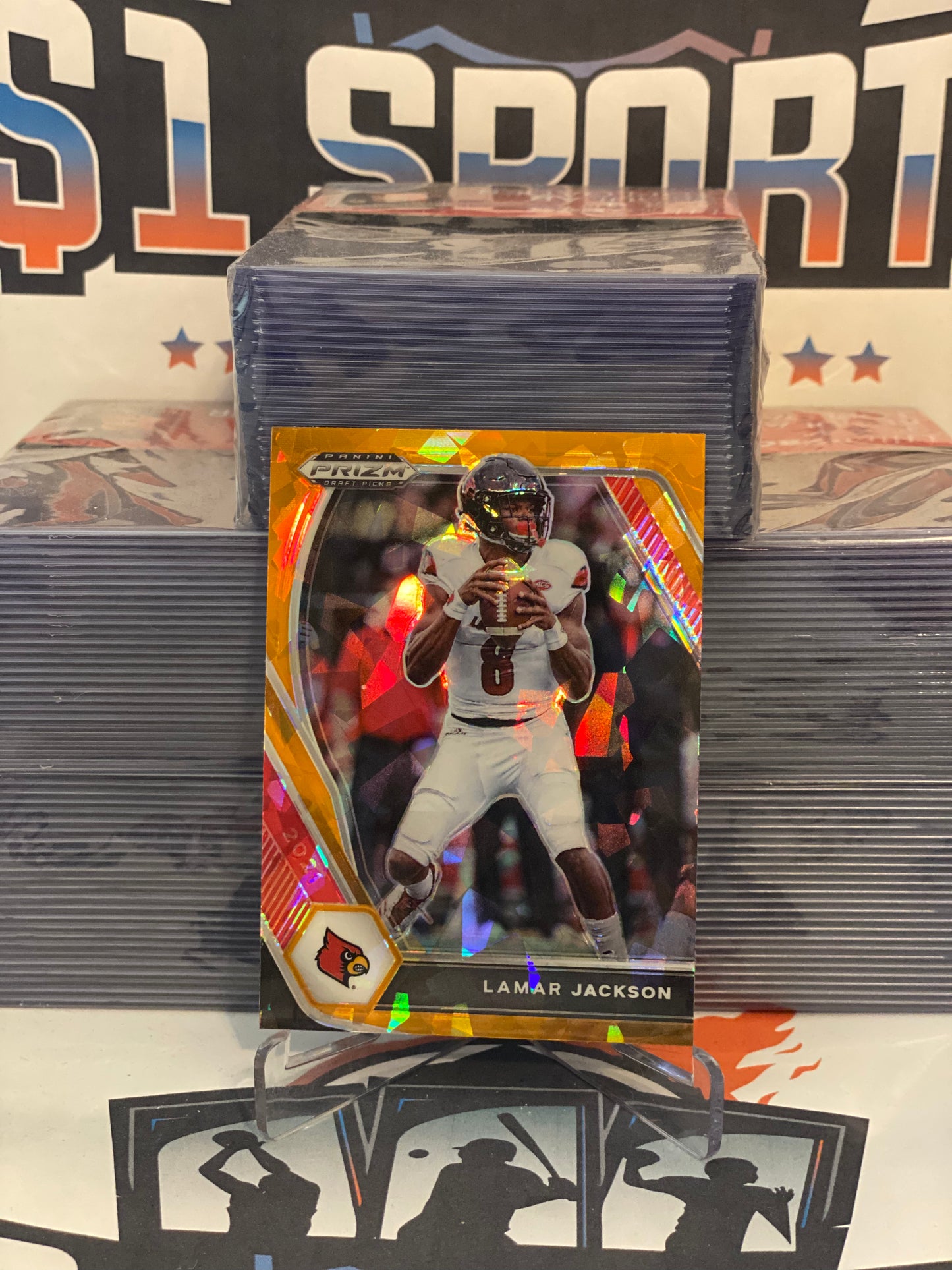 2021 Panini Prizm Draft Picks (Orange Ice Prizm) Lamar Jackson #26