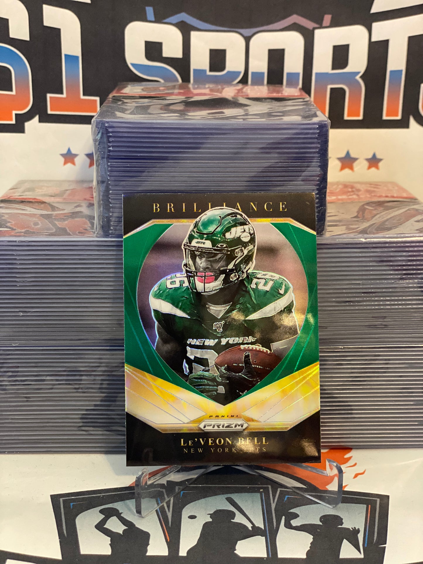 2020 Panini Prizm (Green Prizm, Brilliance) Le'Veon Bell #14