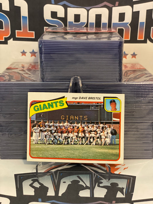 1980 Topps (San Francisco Giants Team Checklist) Vida Blue, Willie McCovey, John Montefusco #499