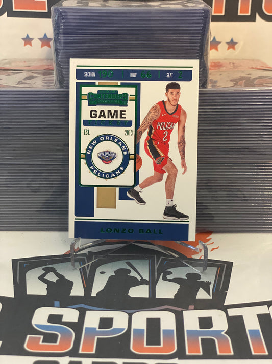 2019 Panini Contenders (Green, Game Ticket) Lonzo Ball #72