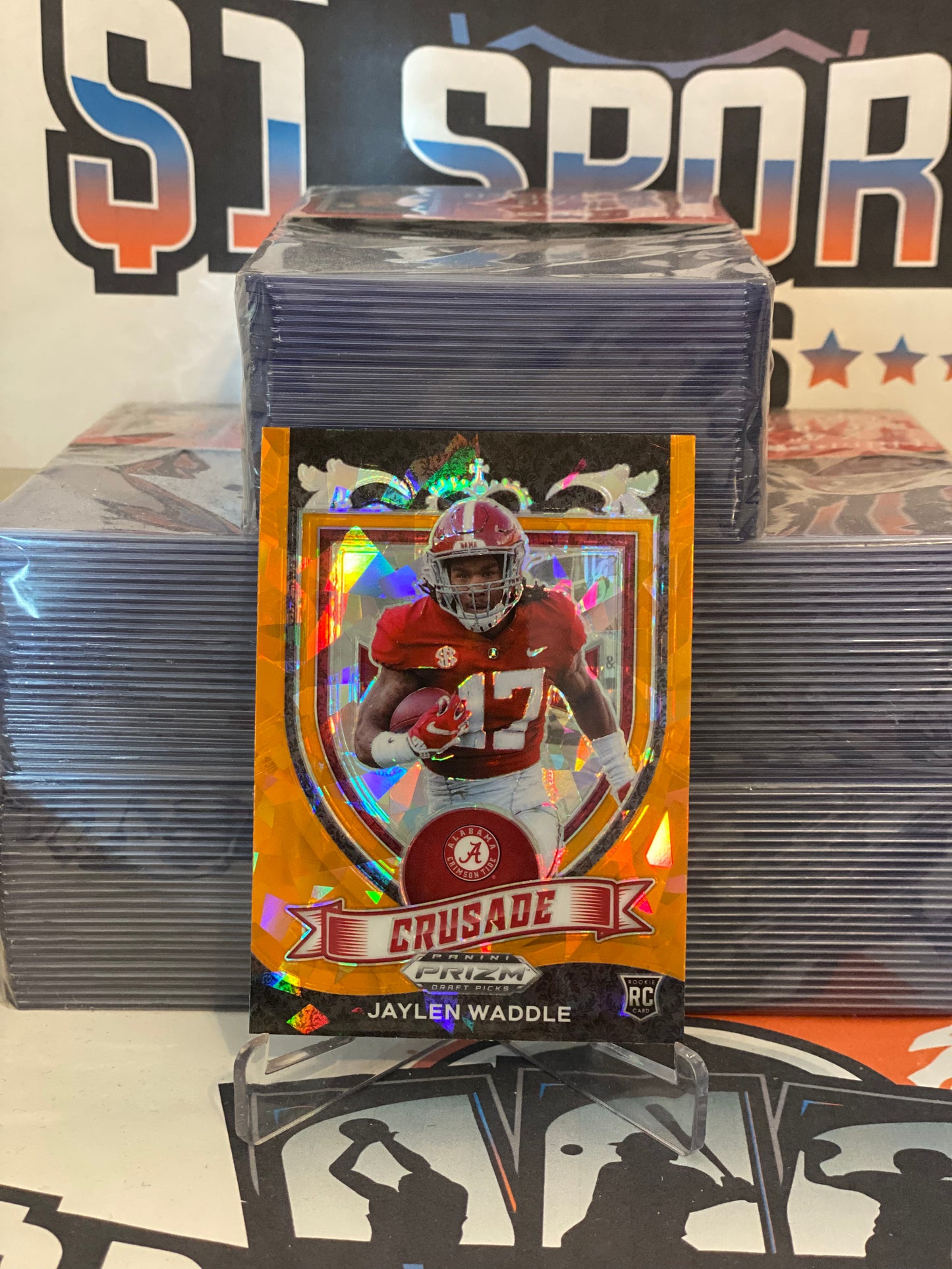 2021 Panini Prizm Draft Picks (Orange Ice Prizm, Crusade) Jaylen Waddle Rookie #169