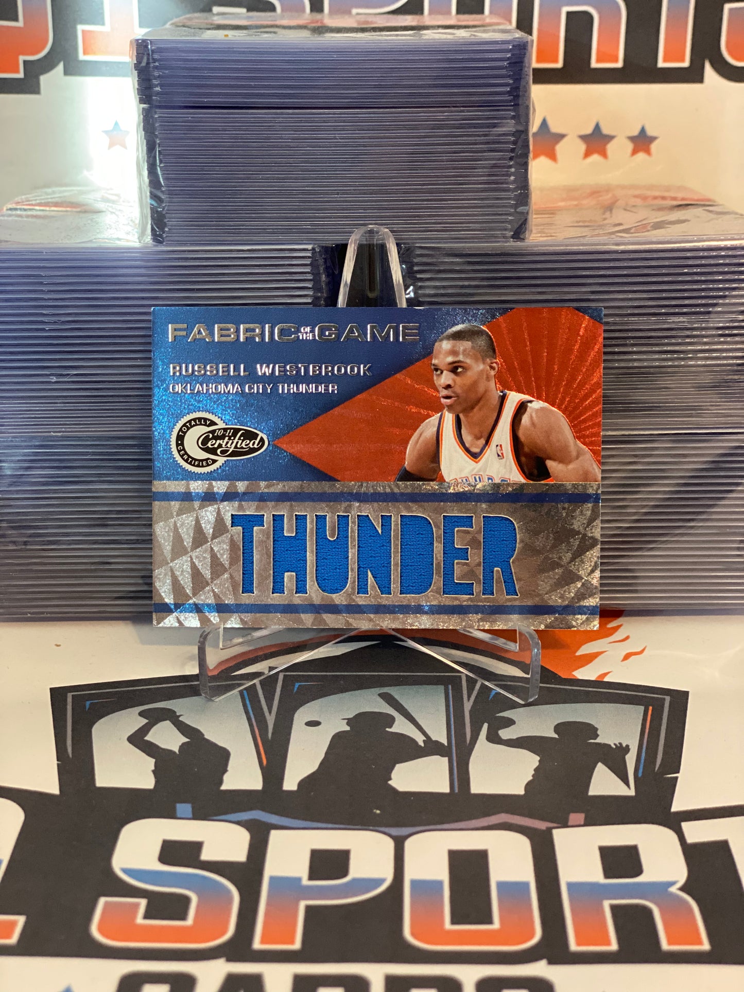 2010 Panini Totally Certified (Fabric of the Game Relic 077/299) Russell Westbrook #44