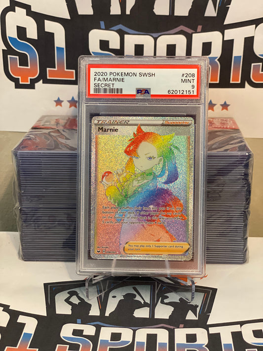 2020 Pokemon Sword & Shield (Secret Rare) Marnie #208 - PSA 9