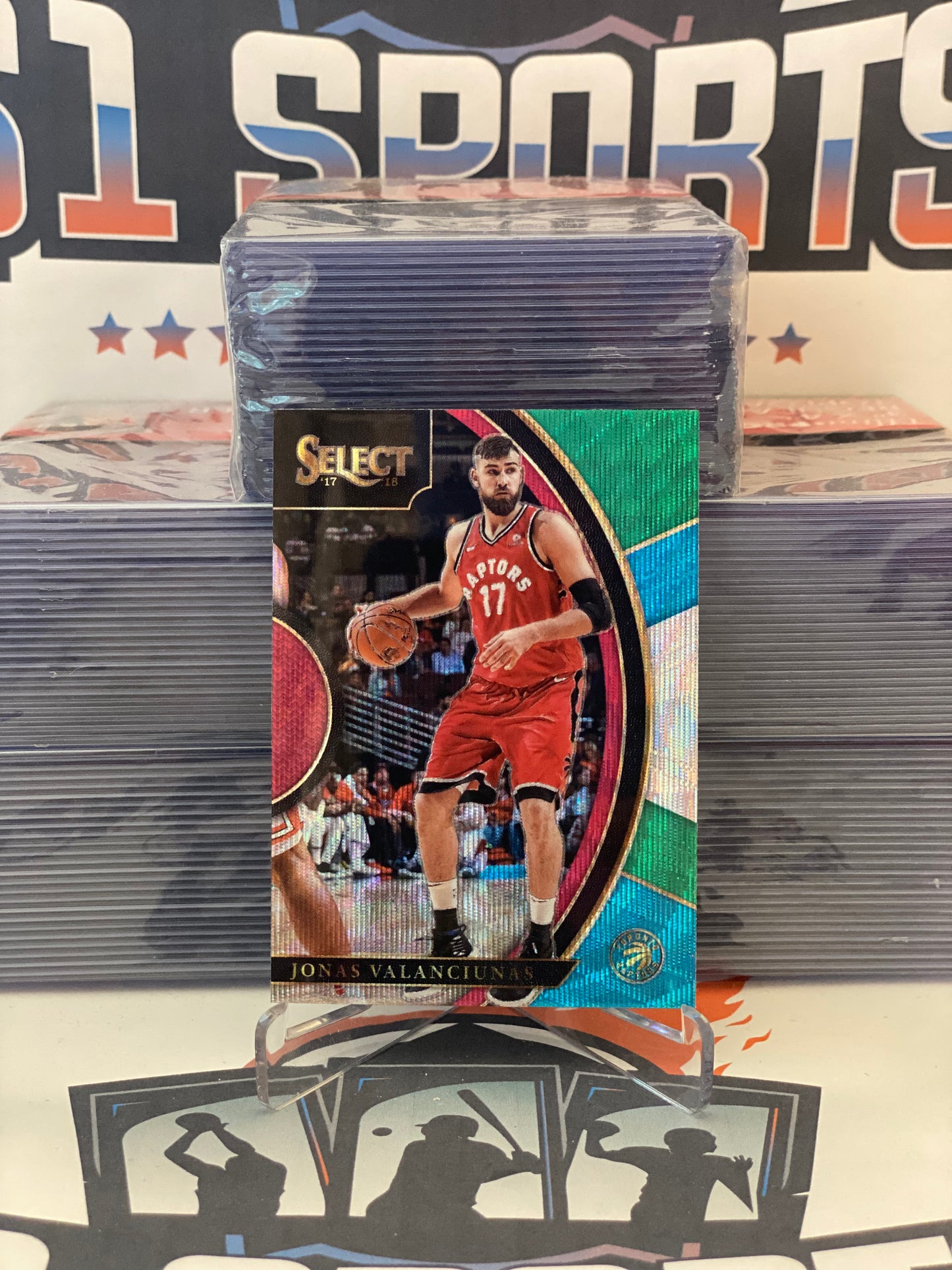 2017 Panini Select (Tri-Color Prizm) Jonas Valanciunas #75