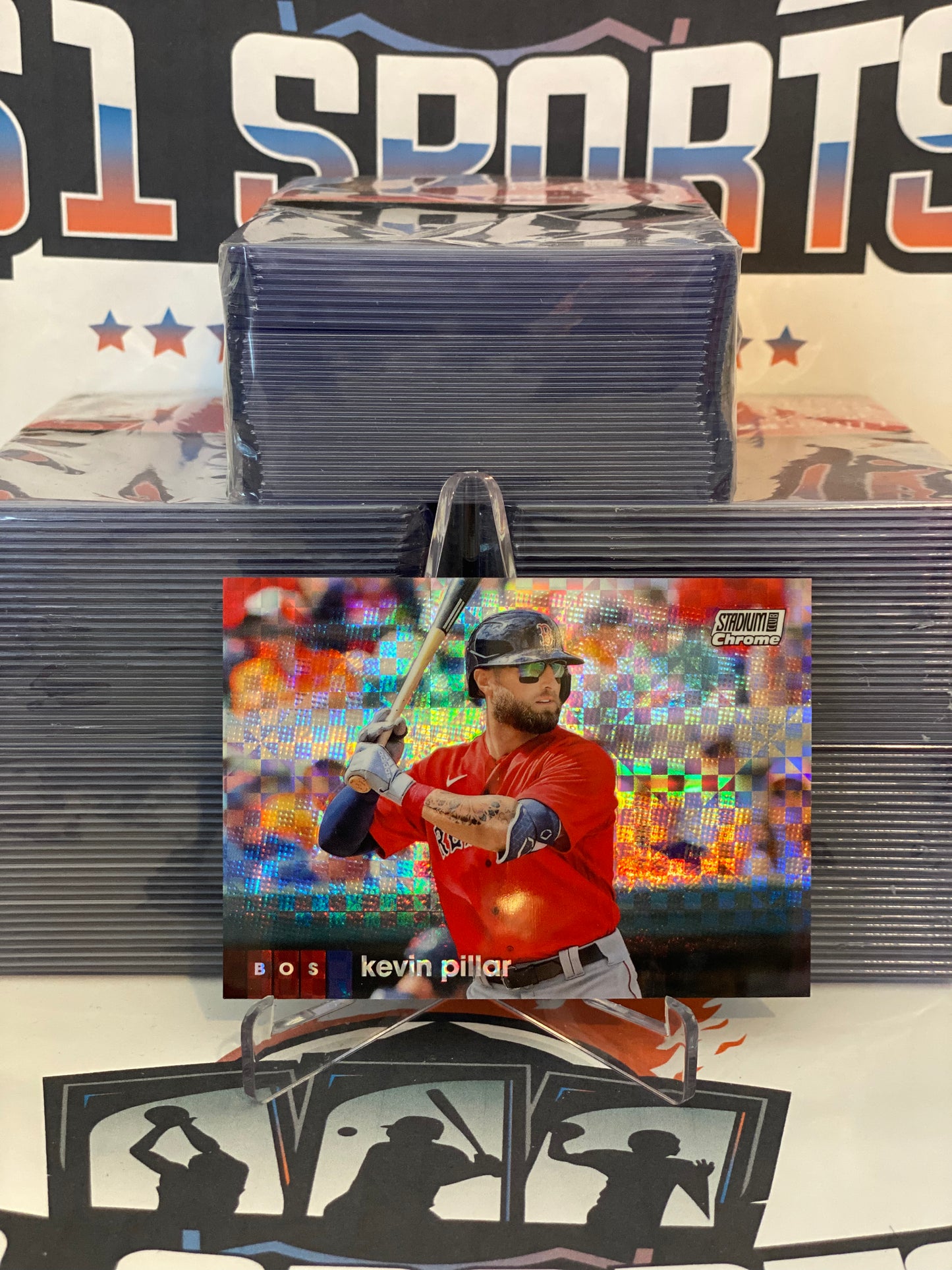 2020 Topps Stadium Club Chrome (Prism Refractor) Kevin Pillar #367