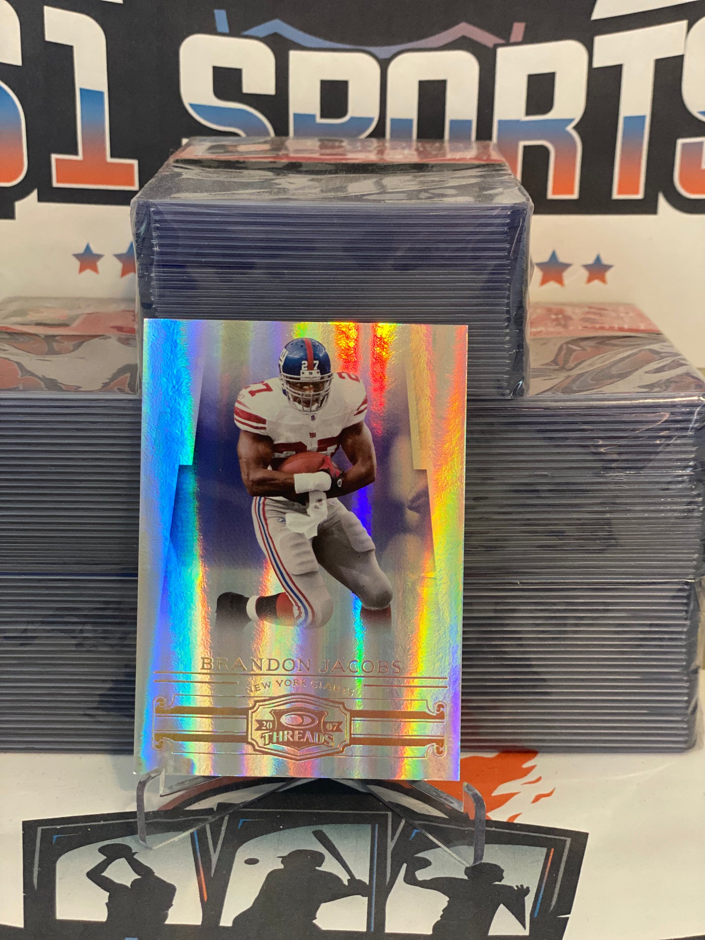 2007 Donruss Playoff (Silver, Threads 157/250) Brandon Jacobs #107