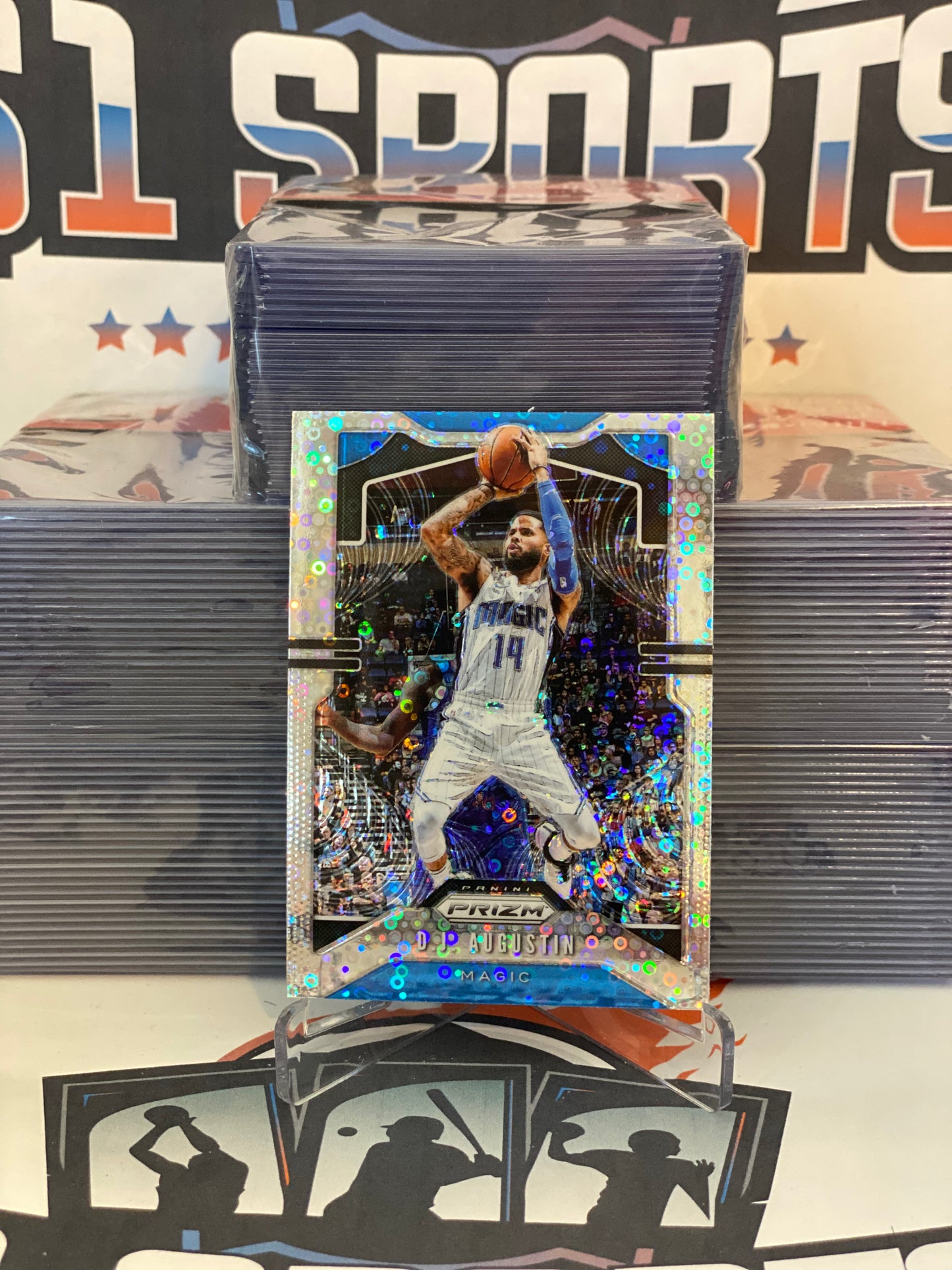 2019 Panini Prizm (Silver Disco Prizm) D.J. Augustin #197