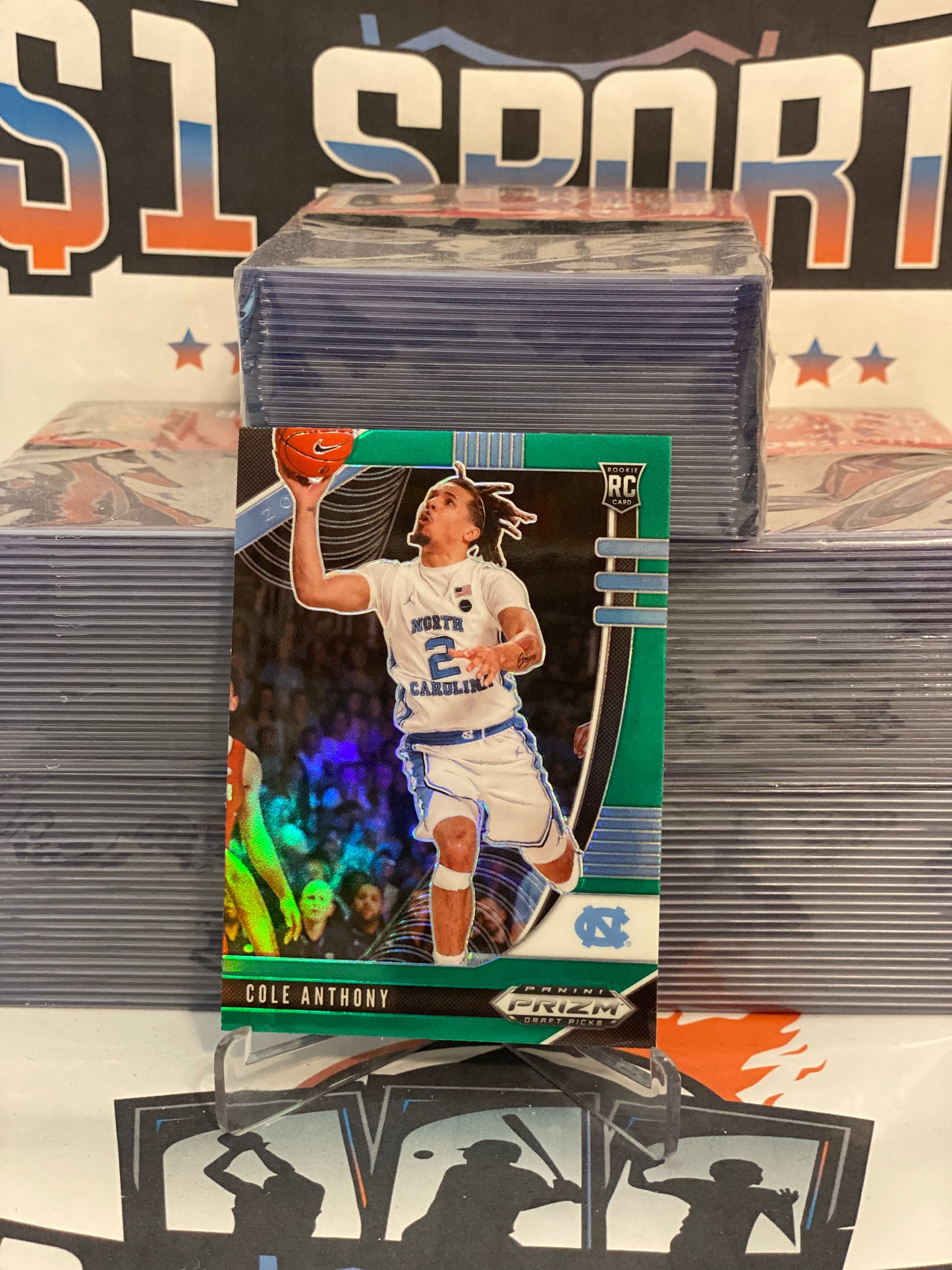 2020 Panini Prizm Draft Picks (Green Prizm) Cole Anthony Rookie #49