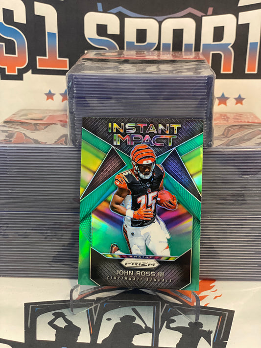 2017 Panini Prizm (Green Prizm, Instant Impact) John Ross III Rookie #16