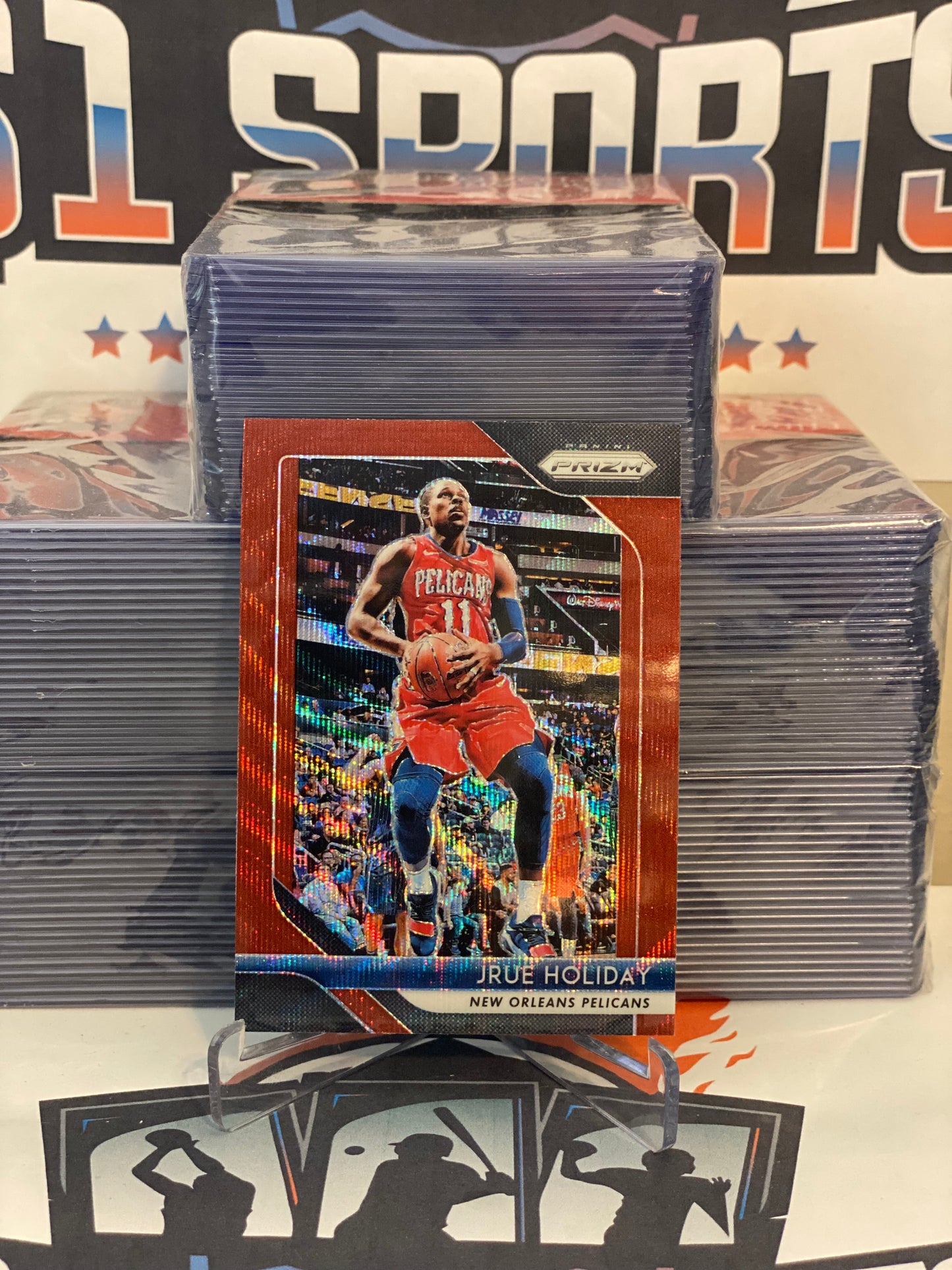 2018 Panini Prizm (Ruby Wave Prizm) Jrue Holiday #137