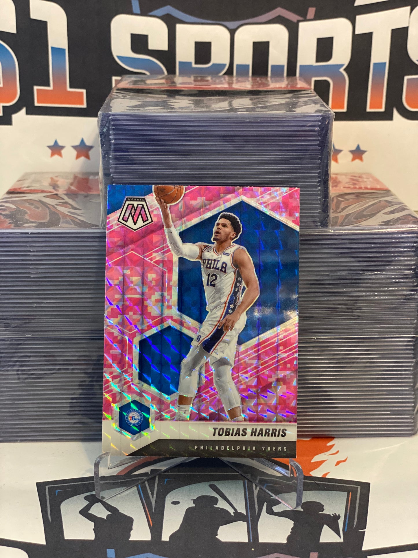 2020 Panini Mosaic (Pink Camo Prizm) Tobias Harris #159