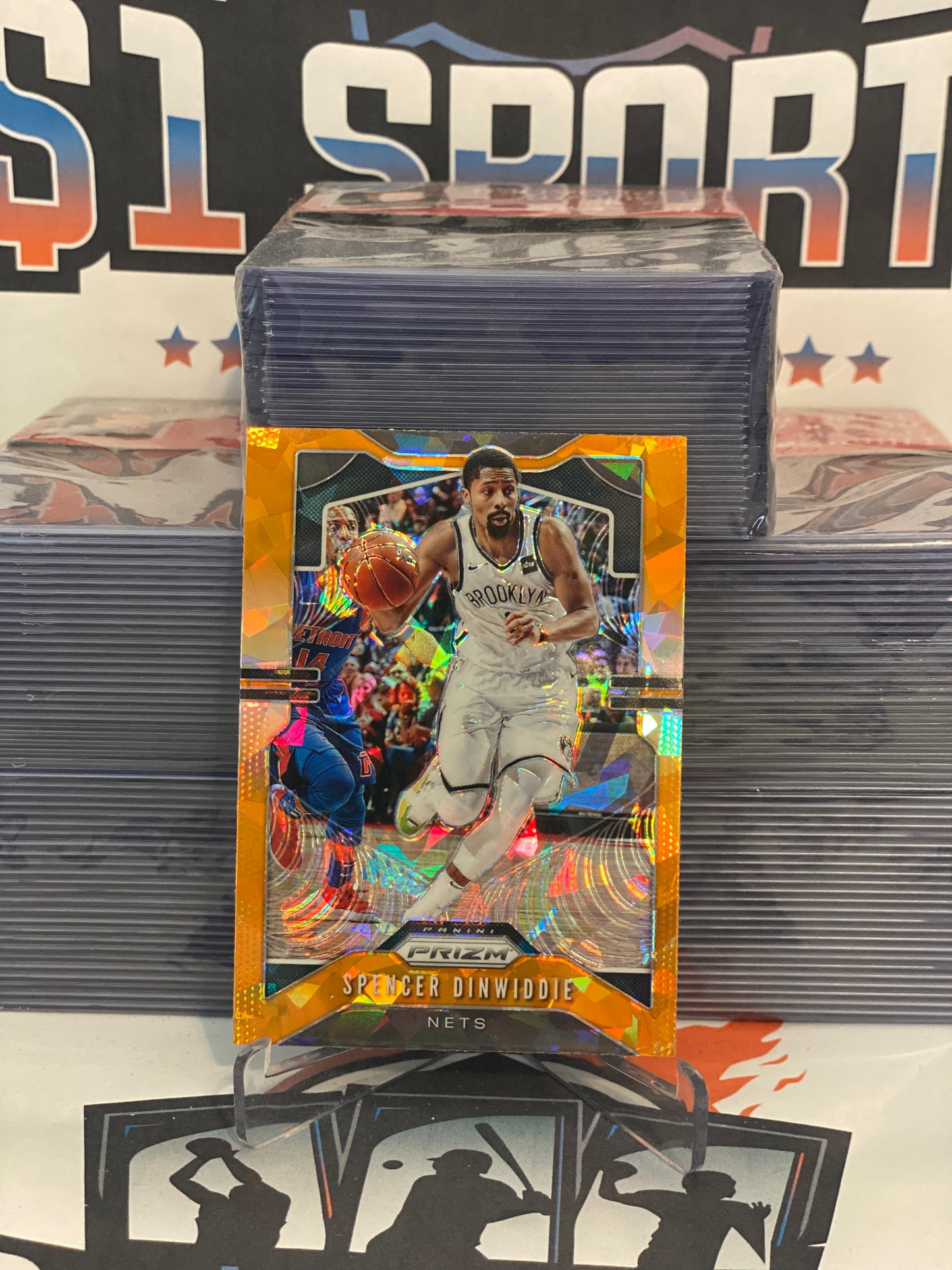 2019 Panini Prizm (Orange Ice Prizm) Spencer Dinwiddie #48