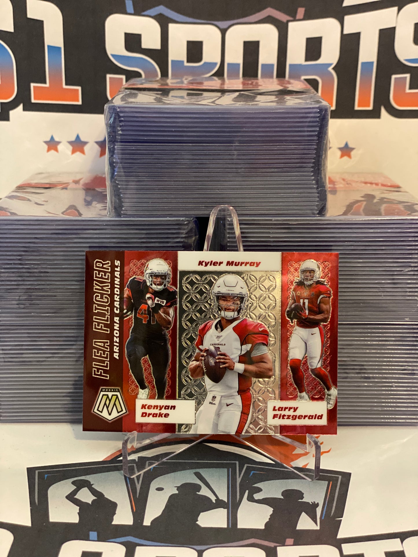 2020 Panini Mosaic (Flea Flicker) Kyler Murray, Larry Fitzgerald, Kenyan Drake #FF1