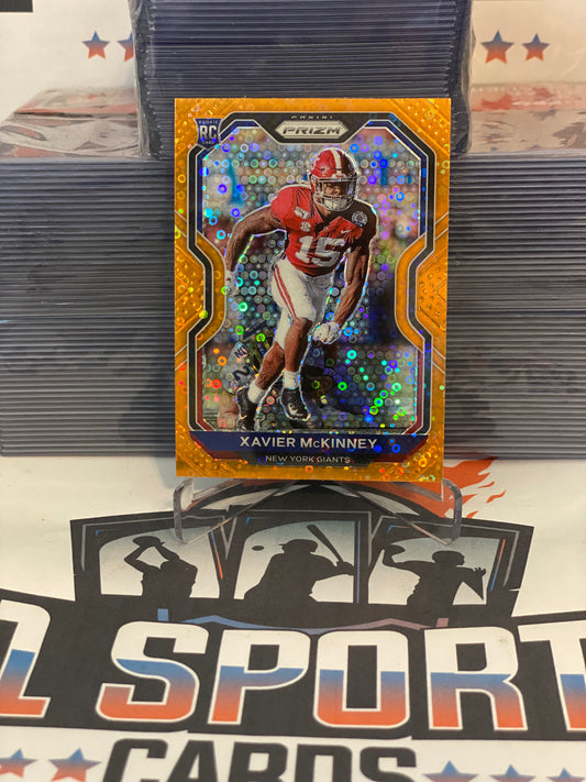 2020 Panini Prizm (Orange Disco Prizm) Xavier McKinney Rookie #349
