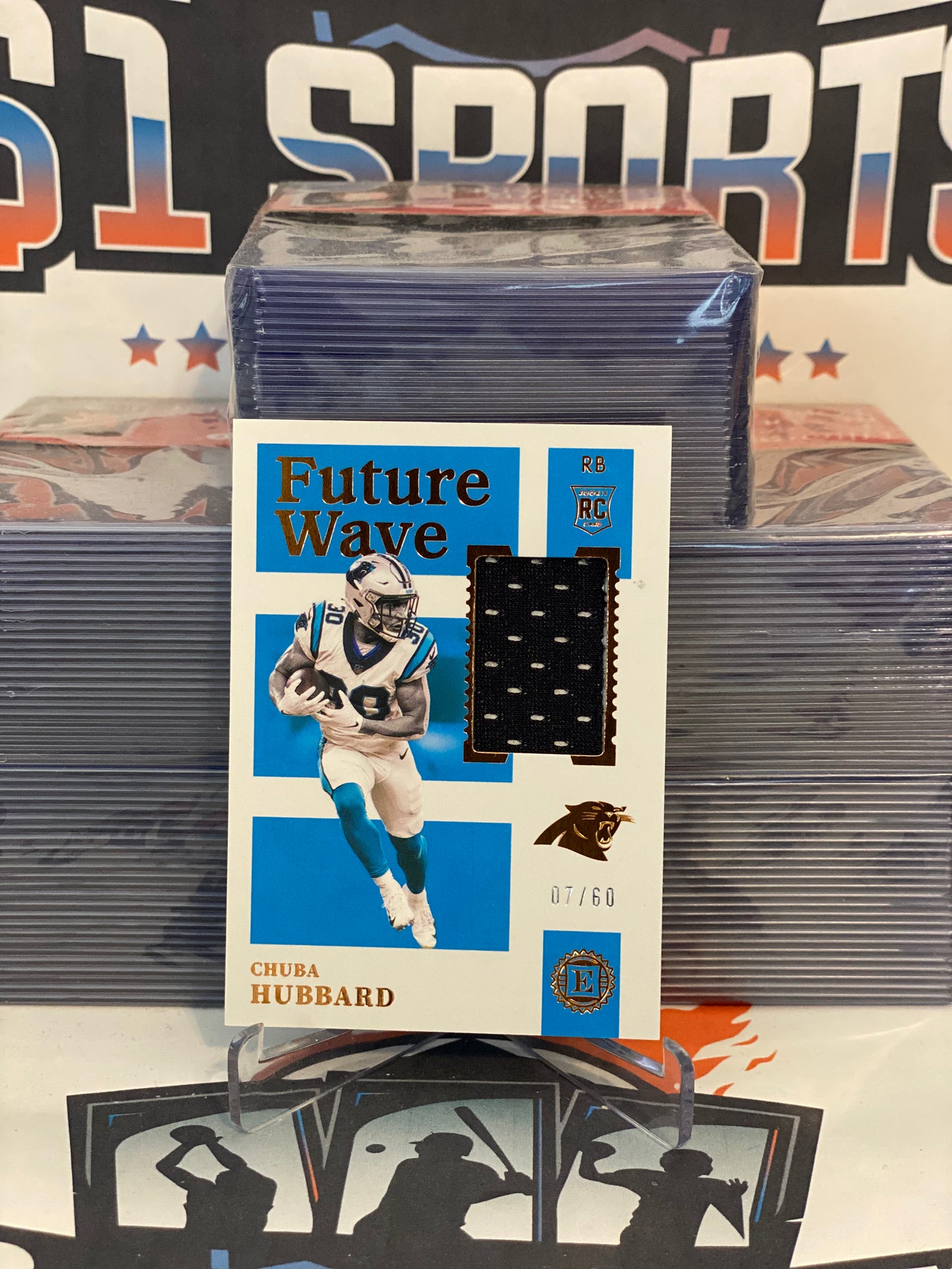 2021 Panini Encased (Future Wave Materials Rookie Relic 07/60) Chuba Hubbard #FWM-CH