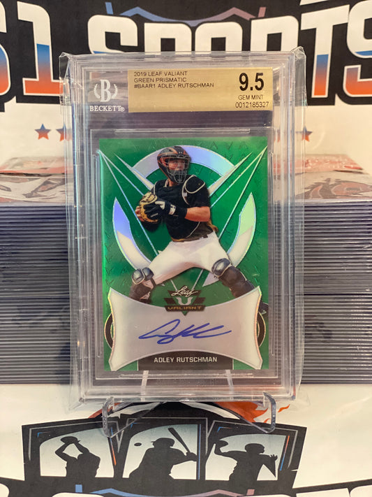 2019 Leaf Valiant (Green Prismatic Auto 69/99) Adley Rutschman #BA-AR1 - BGS 9.5 (Card) 10 (Auto)
