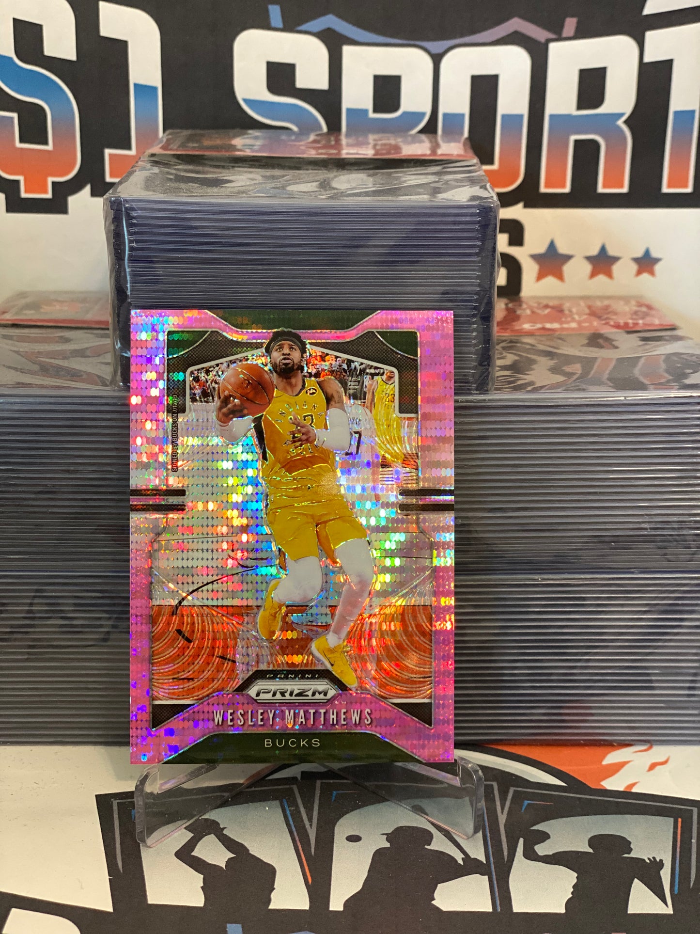 2019 Panini Prizm (Pink Pulsar Prizm 35/42) Wesley Matthews #214