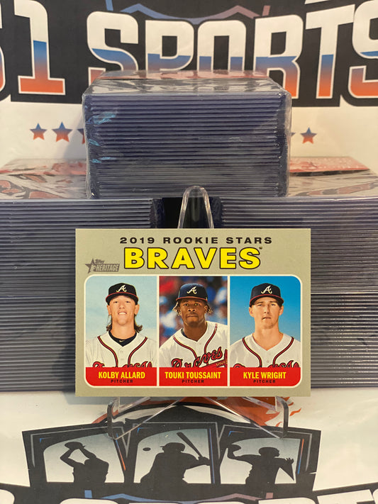2019 Topps Heritage (Rookie Stars) Kolby Allard, Touki Toussaint & Kyle Wright #399