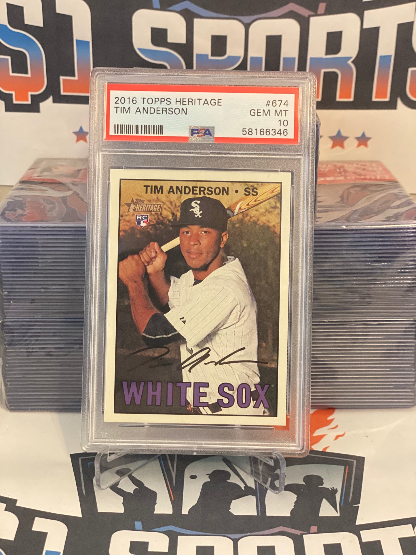 2016 Topps Heritage Tim Anderson Rookie #674 - PSA 10