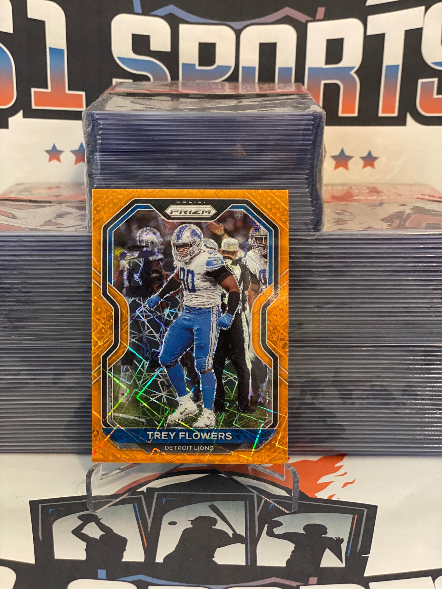 2020 Panini Prizm (Orange Lazer Prizm) Trey Flowers #202