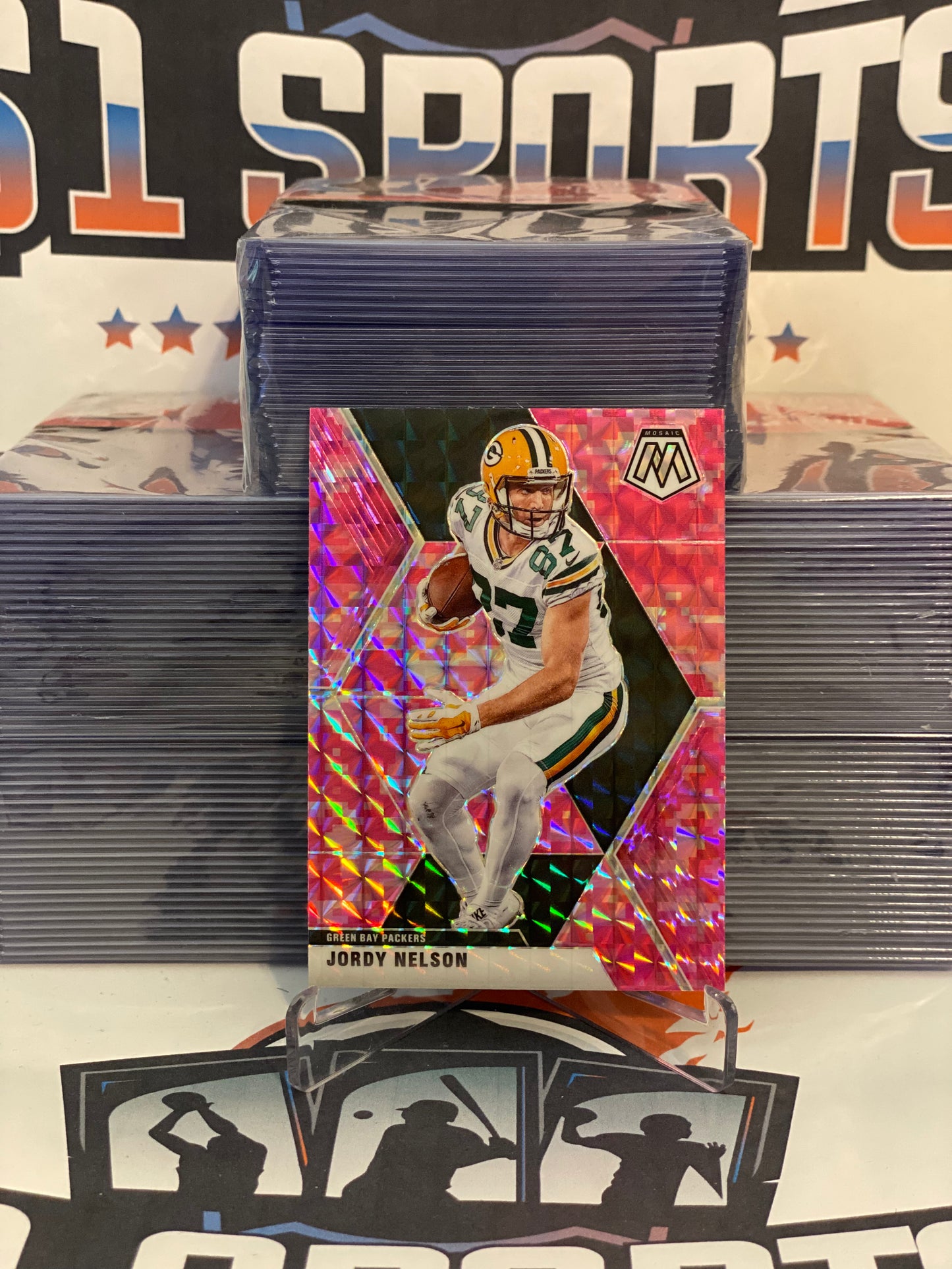 2020 Panini Prizm (Pink Camo Prizm) Jordy Nelson #80