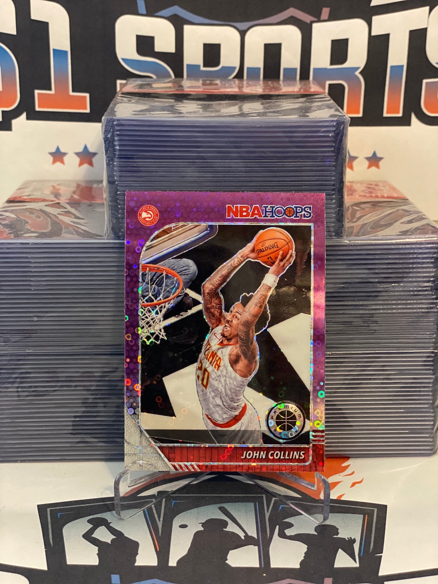 2019 Hoops Premium Stock (Purple Disco Prizm) John Collins #2