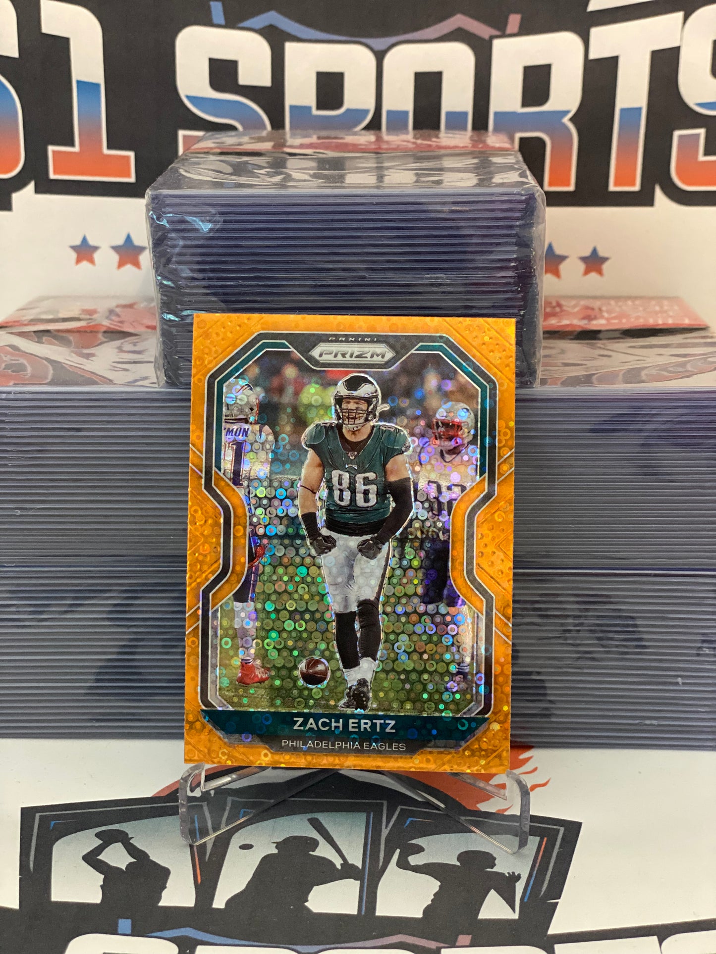 2020 Panini Prizm (Orange Disco Prizm) Zach Ertz #170