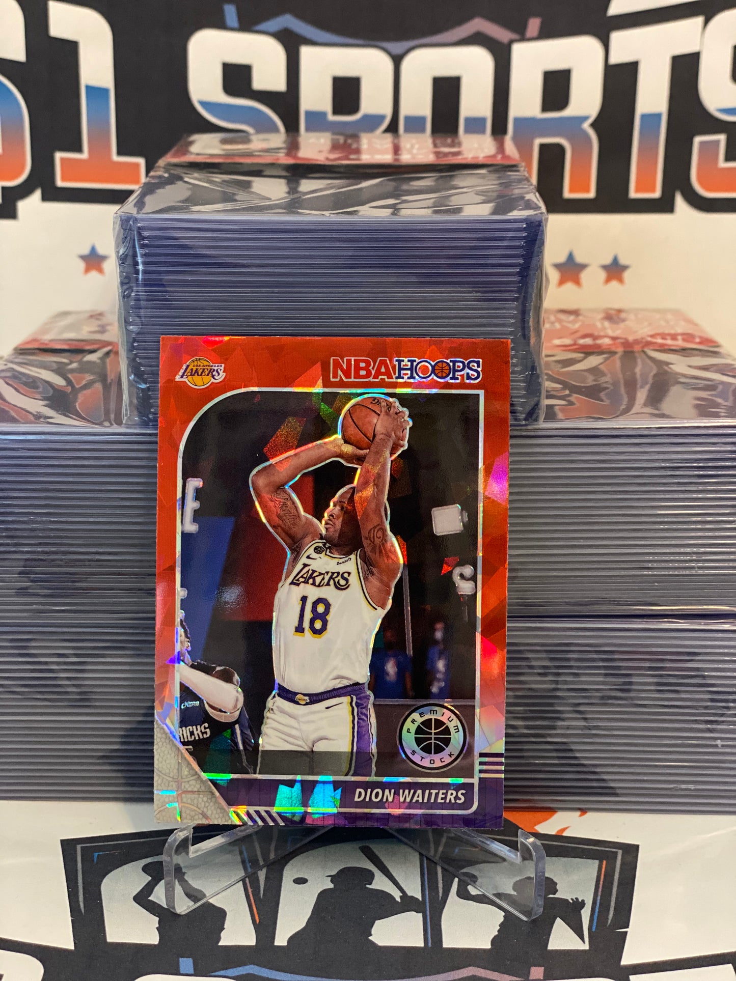 2019 Hoops Premium Stock (Red Ice Prizm) Dion Waiters #99