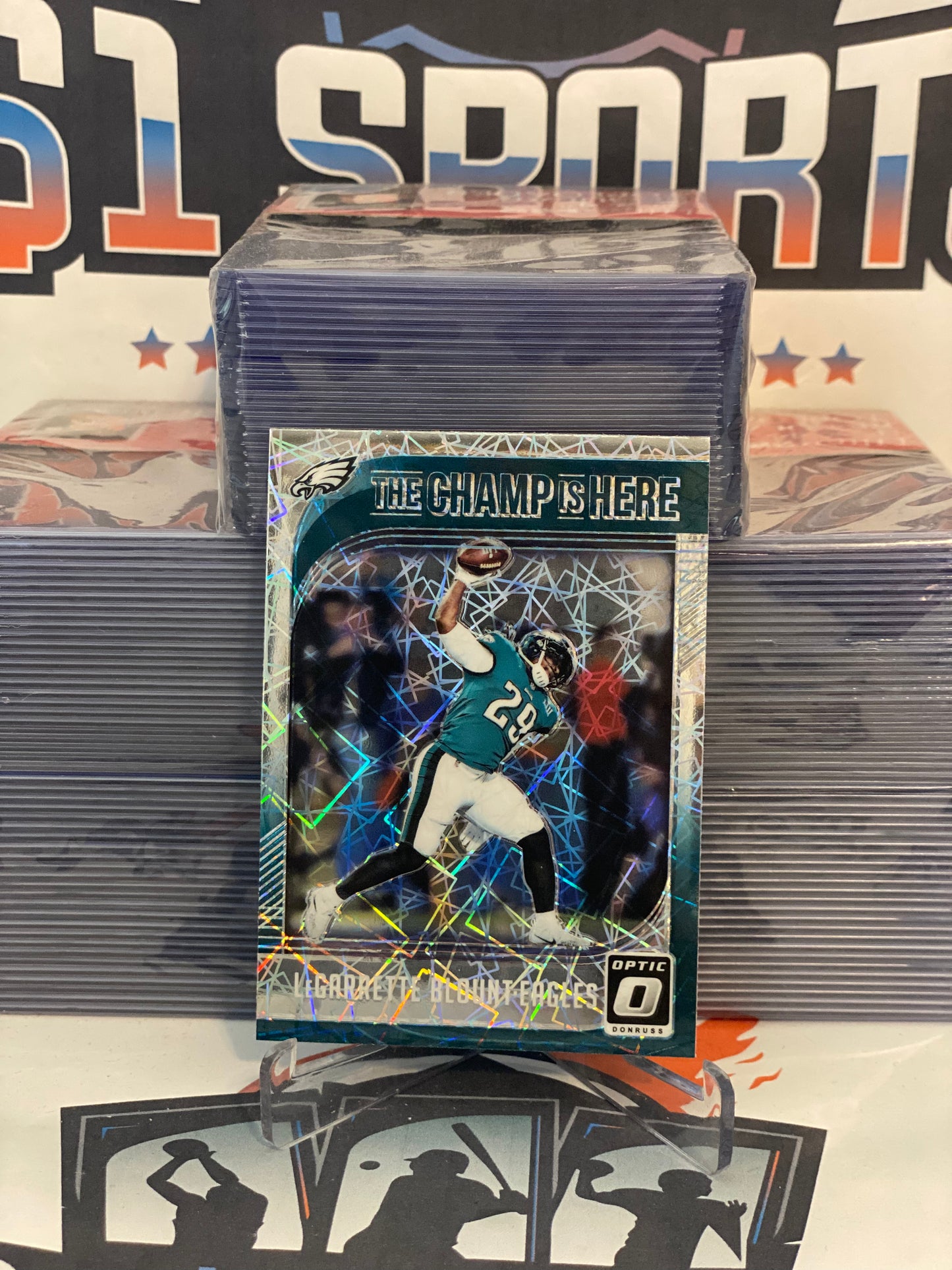 2018 Donruss Optic (Silver Laser Prizm, The Champ is Here) LaGarrette Blount #TCH-18