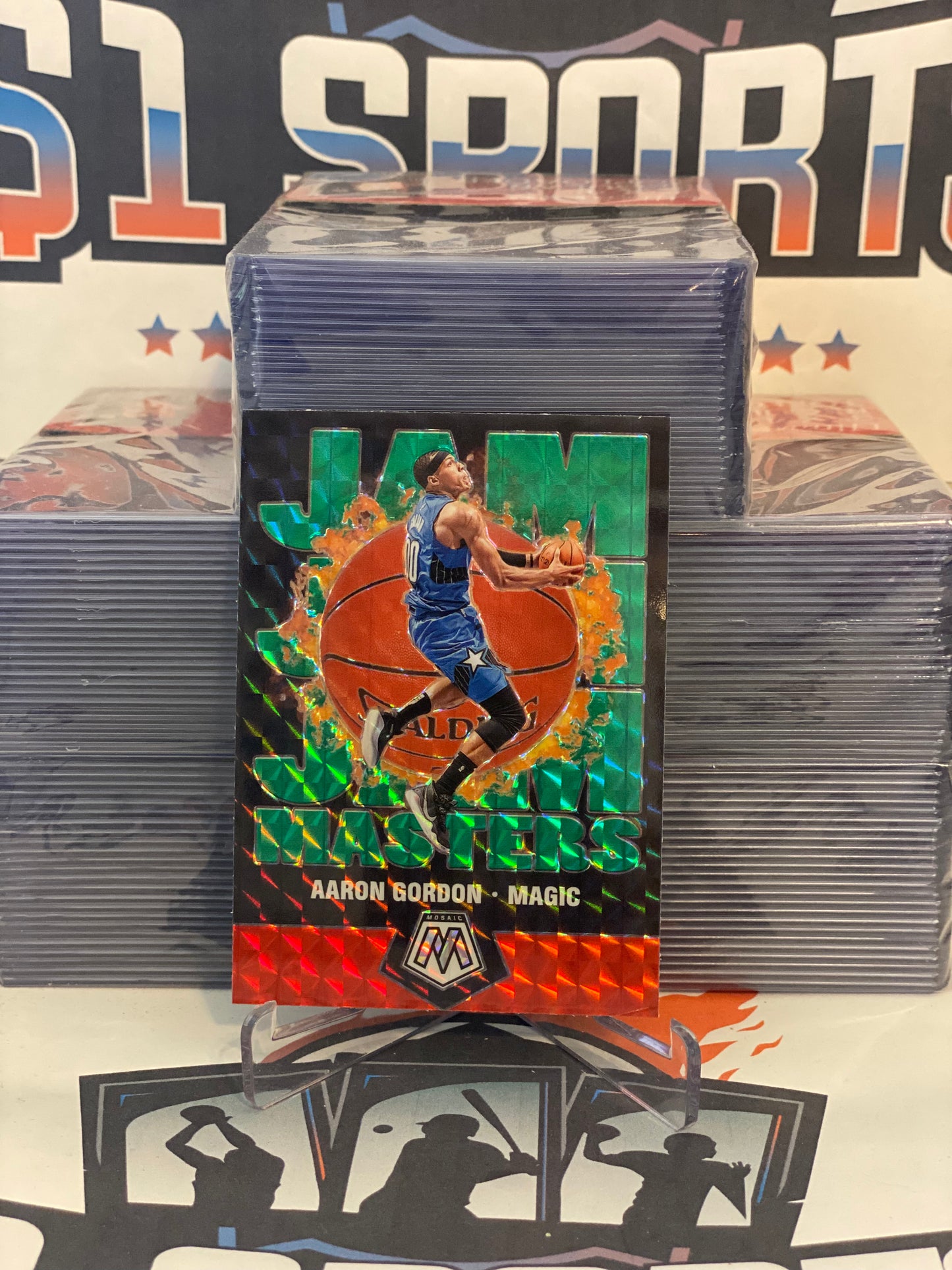 2019 Panini Mosaic (Green Prizm, Jam Masters) Aaron Gordon #6