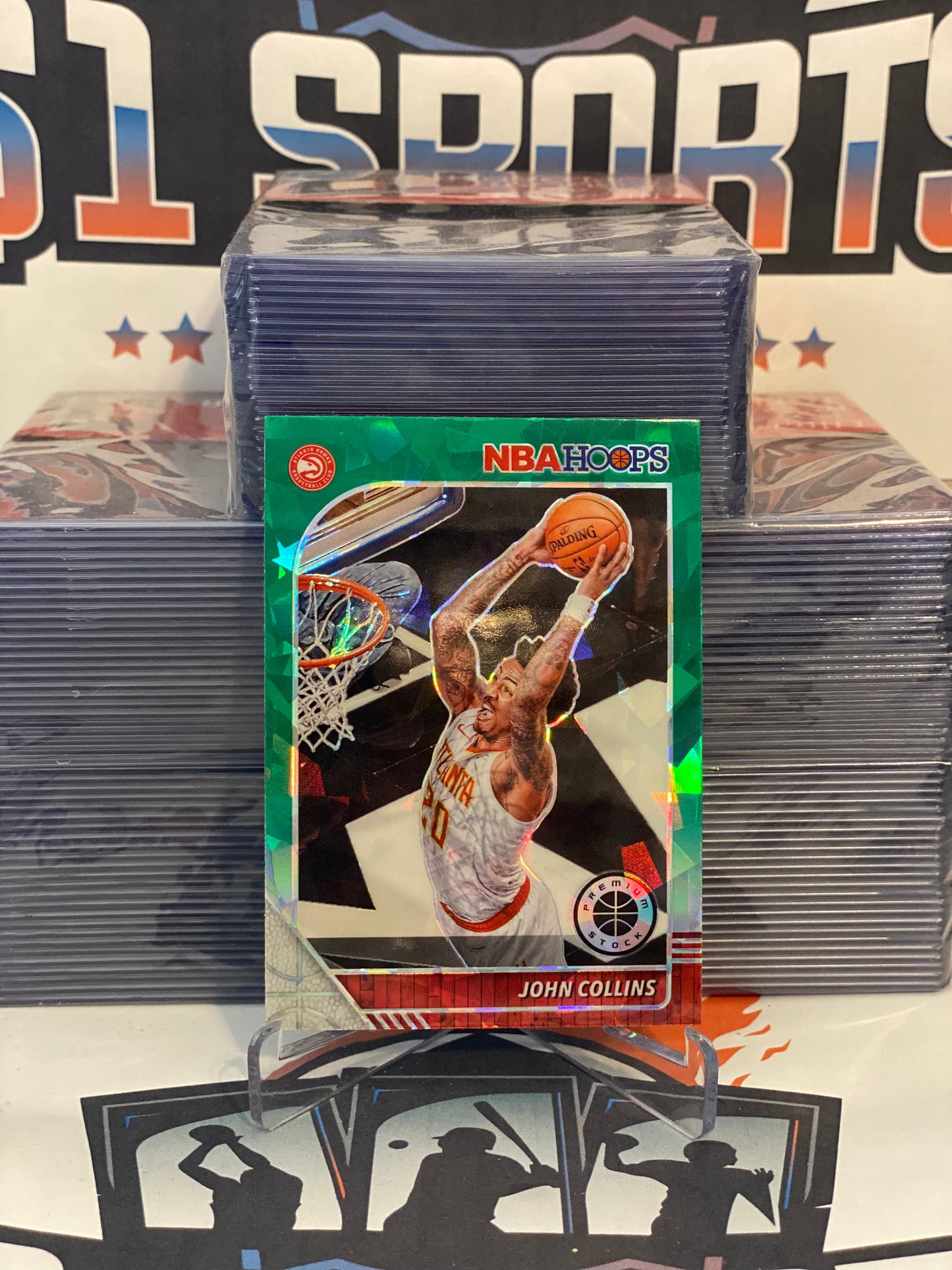 2019 Hoops Premium Stock (Green Cracked Ice Prizm) John Collins #2