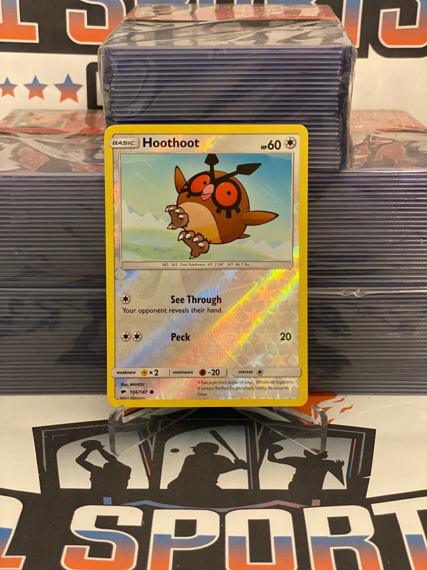 Pokemon TCG: Burning Shadows - Hoothoot (Holo, Common) #106