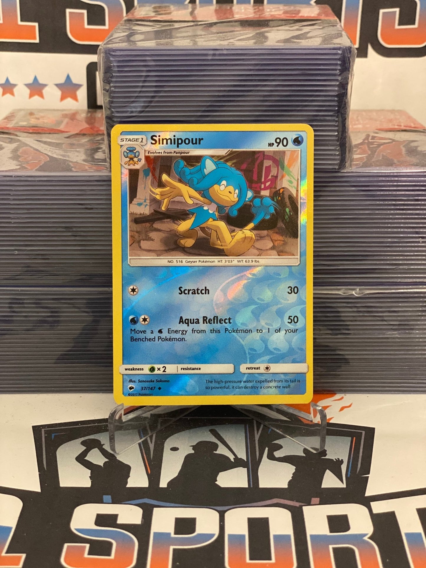 Pokemon TCG: Burning Shadows - Simipour (Holo, Uncommon) #37