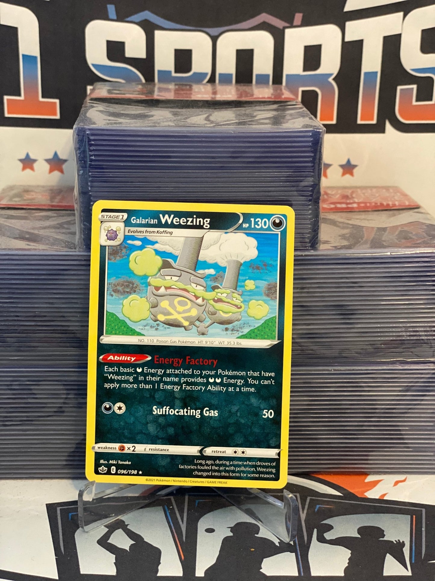 Pokemon TCG: Chilling Reign - Galarian Weezing (Rare) #96