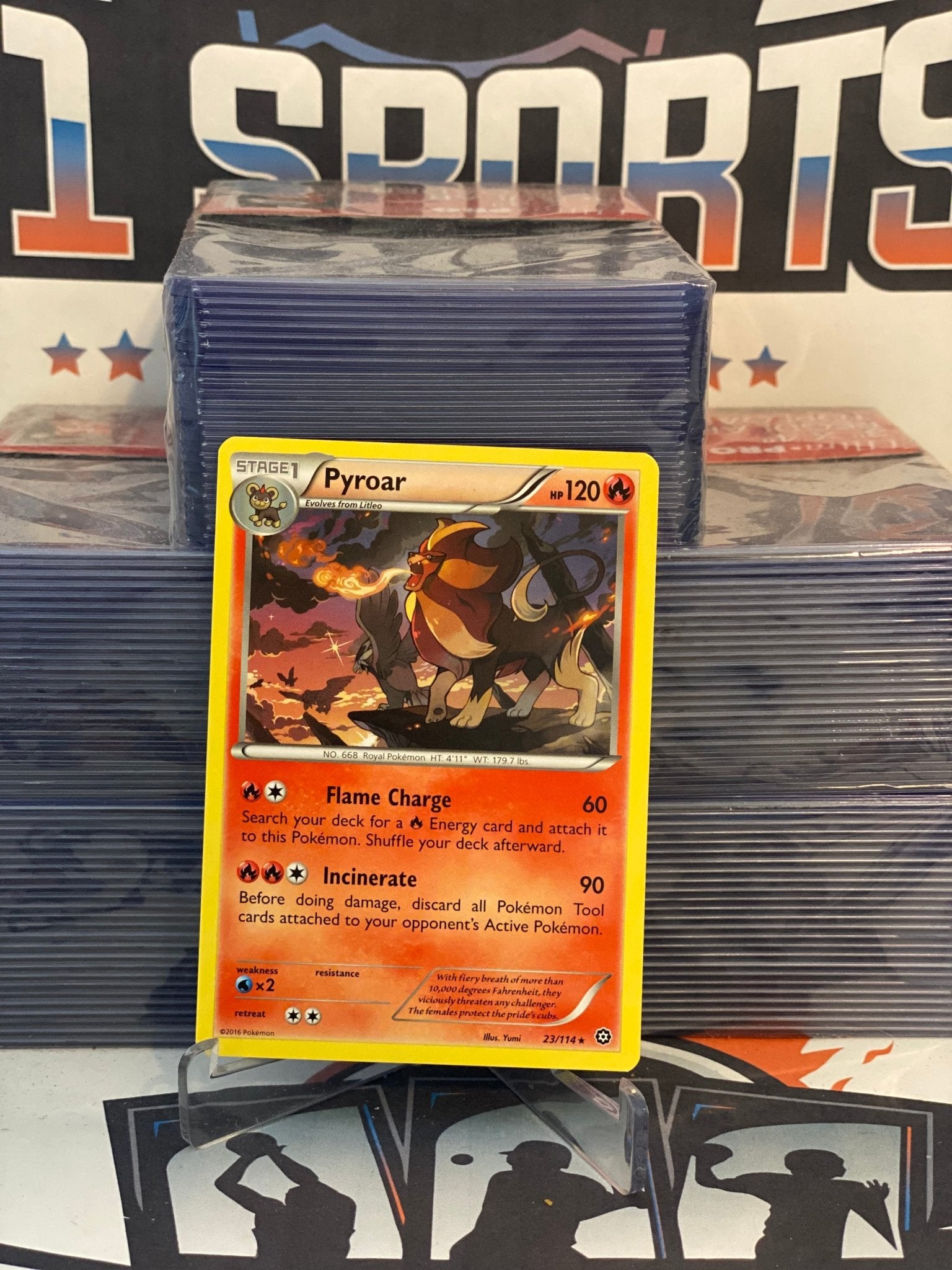 Pokemon TCG: Steam Siege - Pyroar (Rare) #23 $1 Sports Cards Pokemon TCG: Steam Siege - Pyroar (Rare) #23 $1 Sports Cards