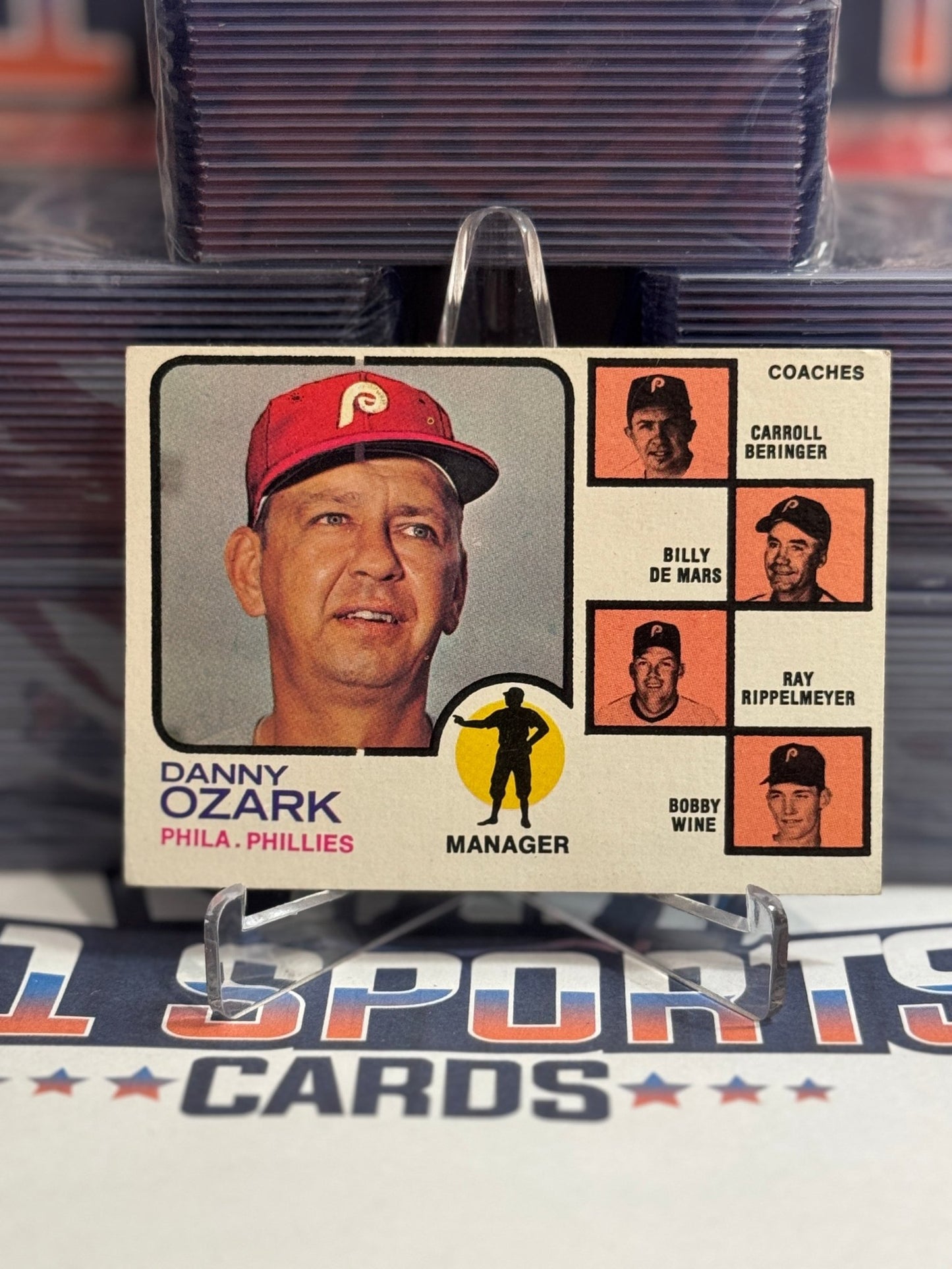 1973 Topps (Phillies Team Card) Danny Ozark #486