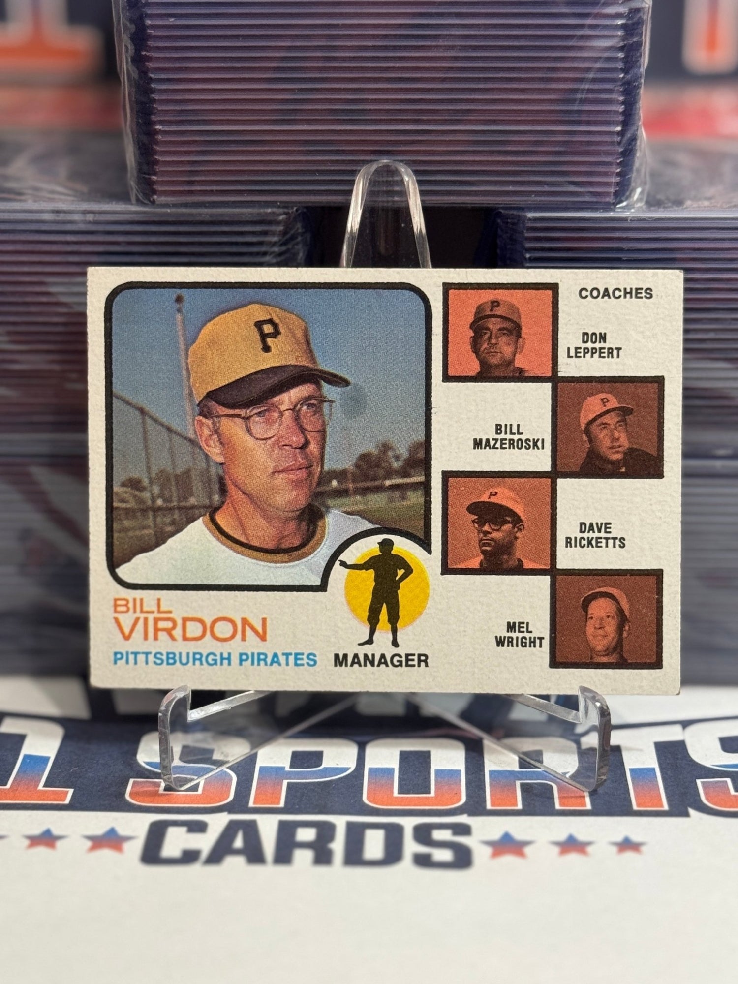 1973 Topps (Pirates Team Card) Bill Virdon & Bill Mazeroski #517