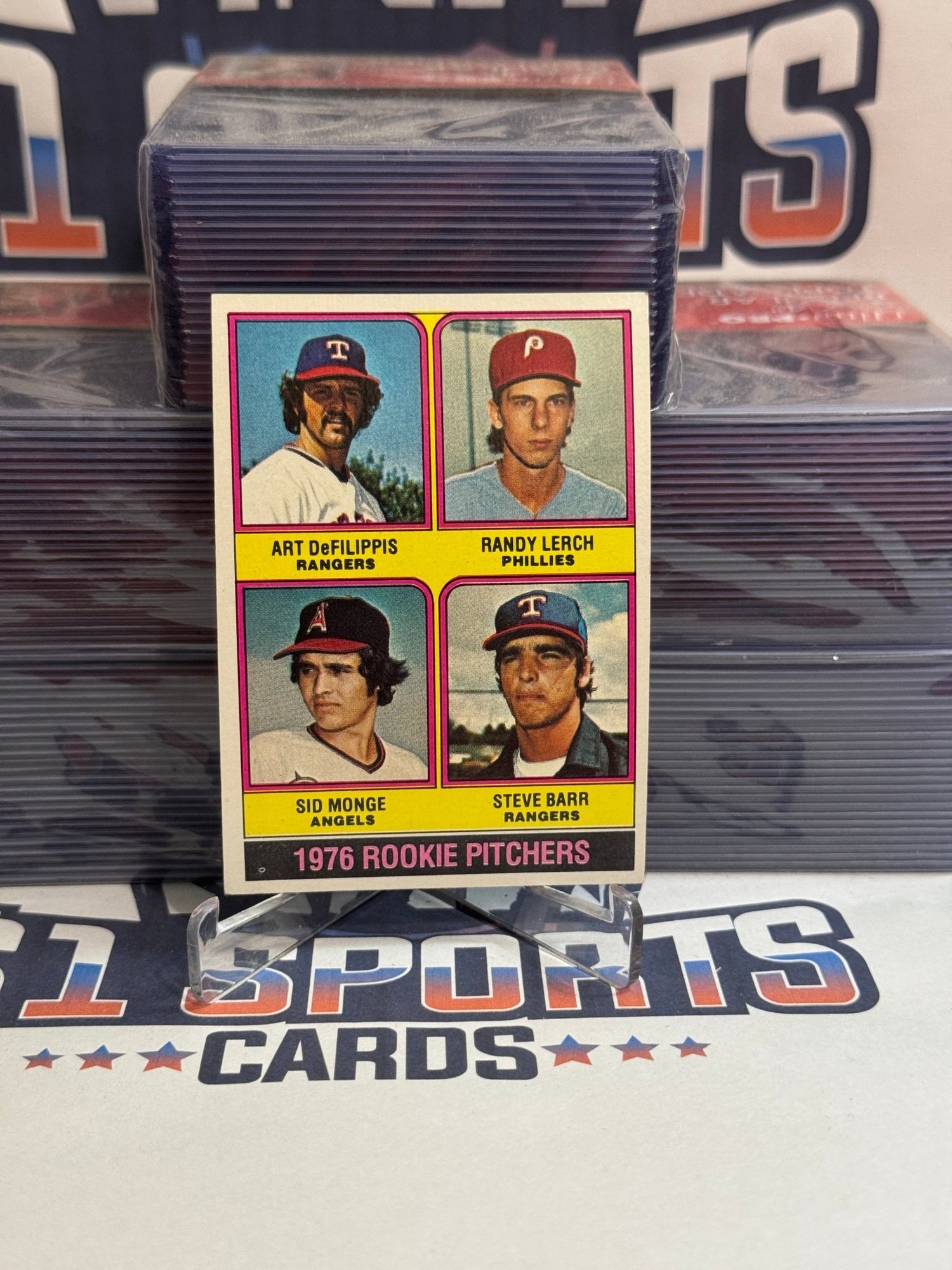 1976 Topps (Rookie Pitchers) Art De Filippis, Randy Lerch, Sid Monge, Steve Barr #595